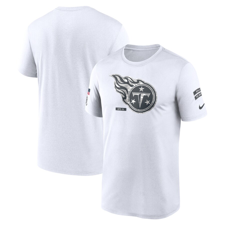 Men's Tennessee Titans Nike White 2024 Salute To Service Legend Performance T-Shirt - ujerseystore
