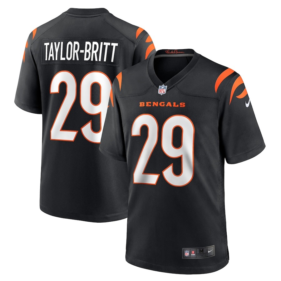Men's Cincinnati Bengals Cam Taylor-Britt Nike Black Game Player Jersey - ujerseystore