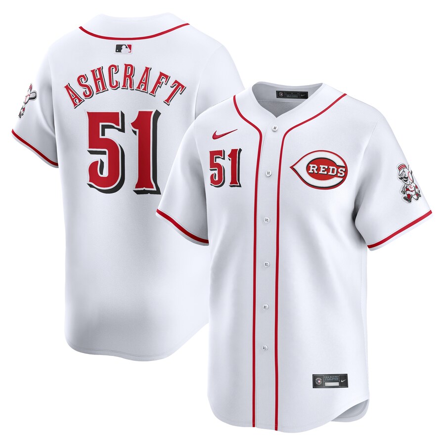 Men's Cincinnati Reds Graham Ashcraft Nike White Home Limited Player Jersey - ujerseystore