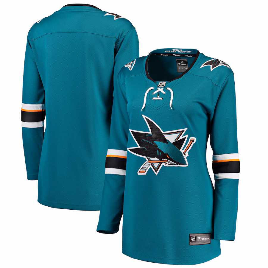 Women's San Jose Sharks Fanatics Teal Breakaway Home Jersey - ujerseystore