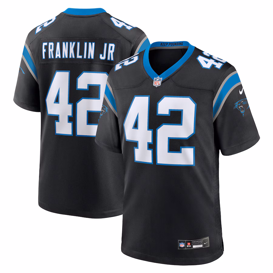 Men's Carolina Panthers Sam Franklin Jr. Nike Black Team Game Jersey - ujerseystore