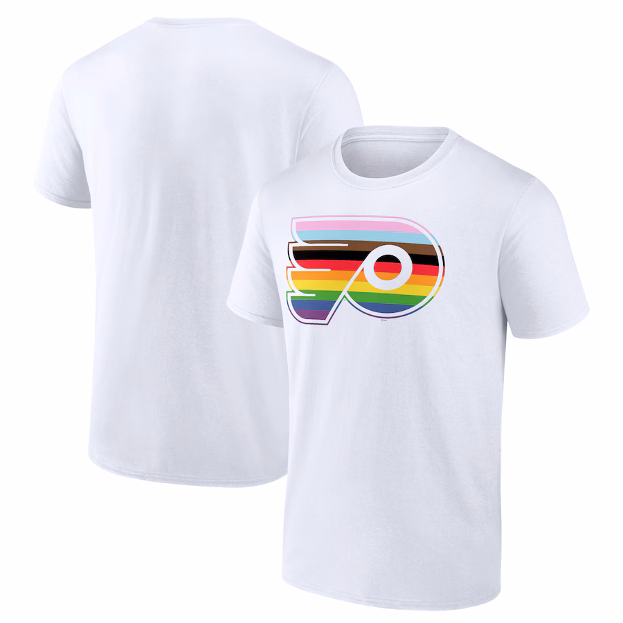 Men's Philadelphia Flyers White Team Pride Logo T-Shirt - ujerseystore