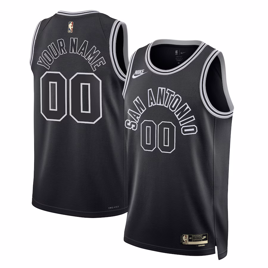 Unisex San Antonio Spurs Nike Black 2022/23 Custom Swingman Jersey - Classic Edition - ujerseystore