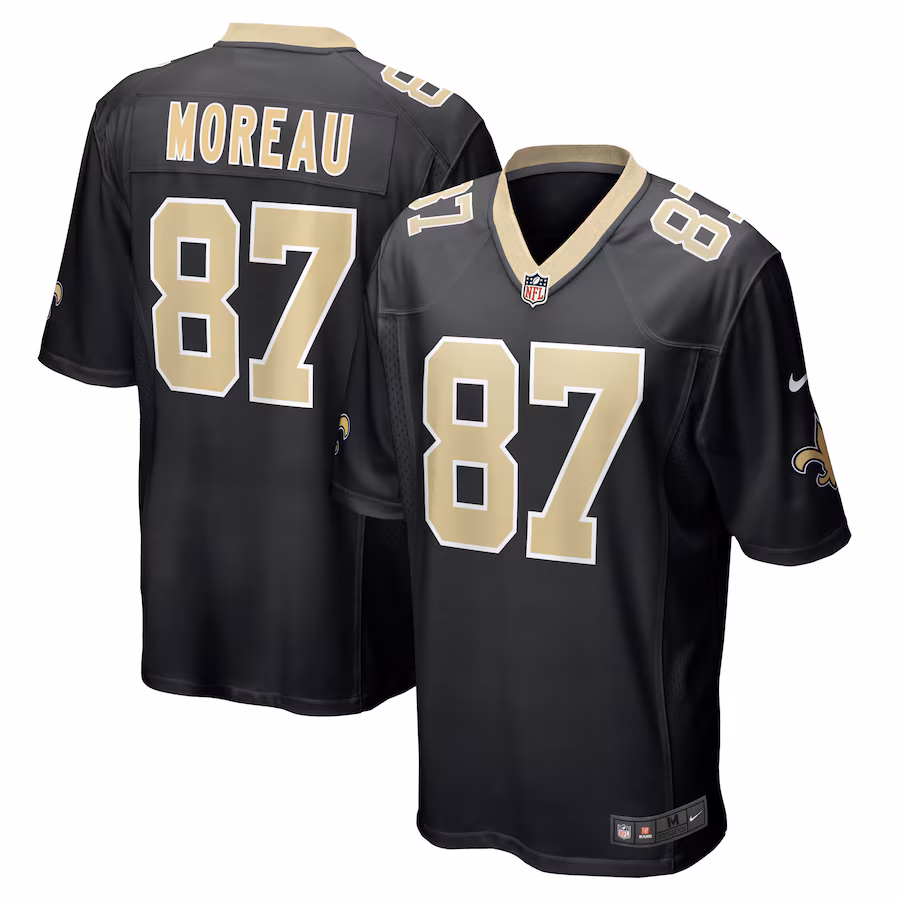 Men's New Orleans Saints Foster Moreau Nike  Black Team Game Jersey - ujerseystore