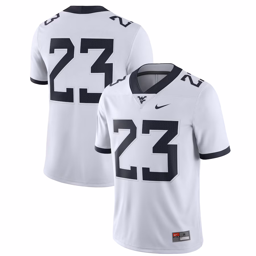 #23 West Virginia Mountaineers Nike Game Jersey - White - ujerseystore