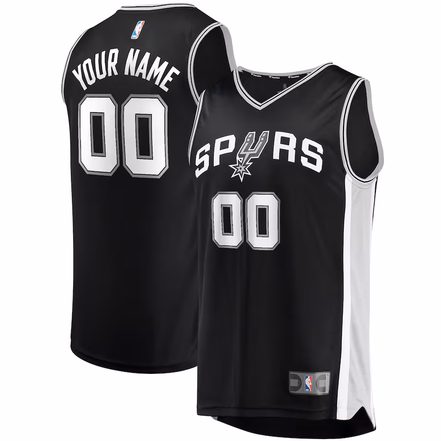 Men's San Antonio Spurs Fanatics Black Fast Break Custom Replica Jersey - Icon Edition - ujerseystore