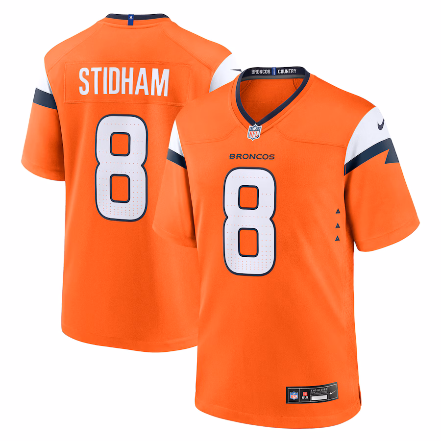 Men's Denver Broncos Jarrett Stidham Nike Orange Team Game Jersey - ujerseystore