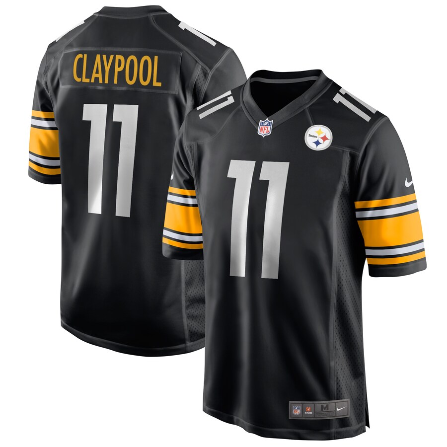 Men's Pittsburgh Steelers Chase Claypool Nike Black Game Jersey - ujerseystore