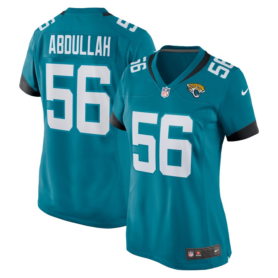 Women's Jacksonville Jaguars Yasir Abdullah Nike  Teal Team Game Jersey - ujerseystore