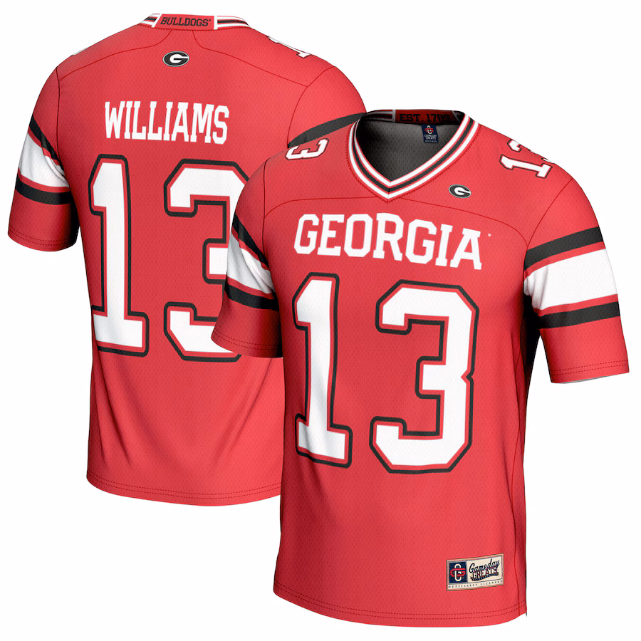 Mykel Williams Georgia Bulldogs GameDay Greats Youth NIL Player Football Jersey - Red - ujerseystore