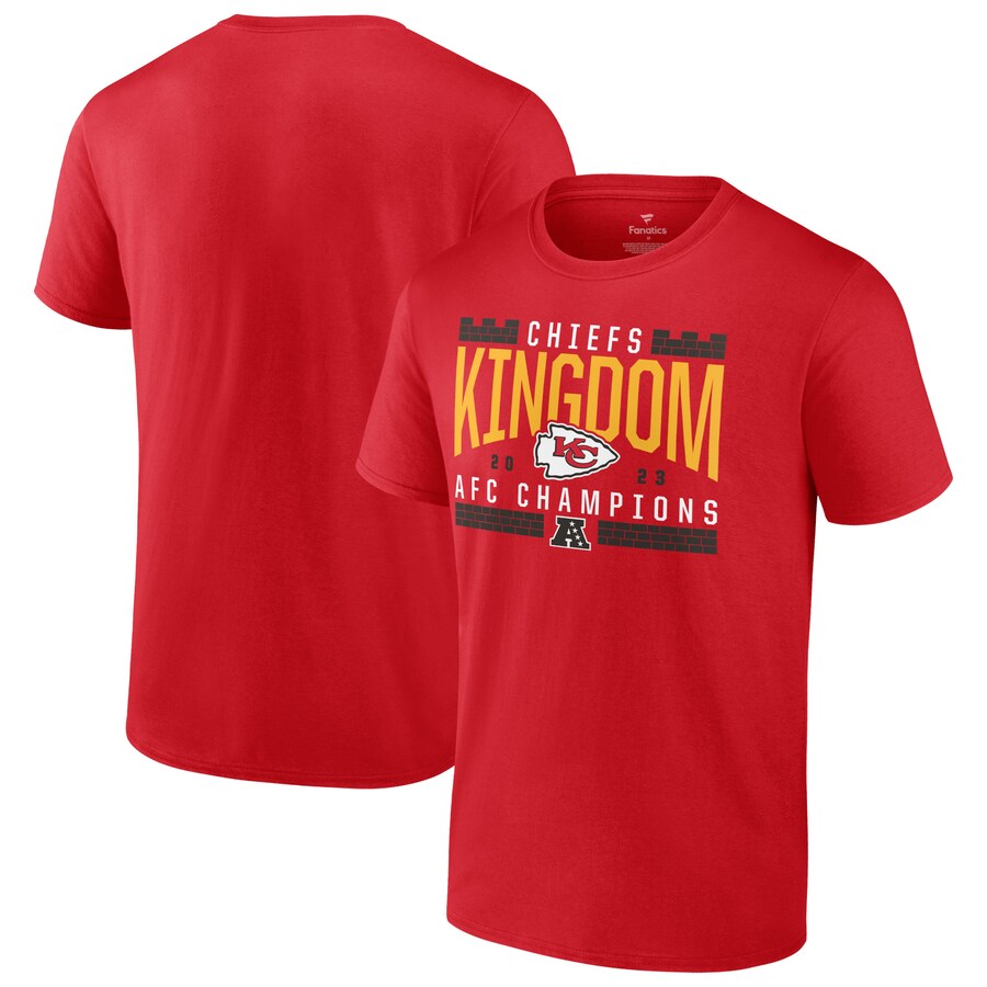Men's Kansas City Chiefs Fanatics Red 2023 AFC Champions Hometown Not Done T-Shirt - ujerseystore