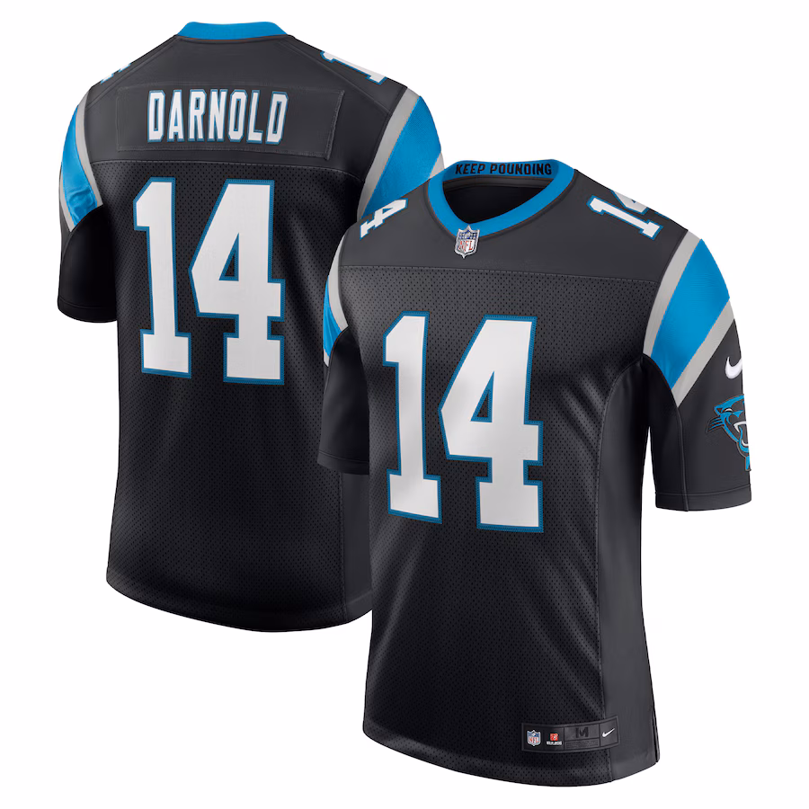 Men's Carolina Panthers Sam Darnold Nike Black Vapor Limited Jersey - ujerseystore