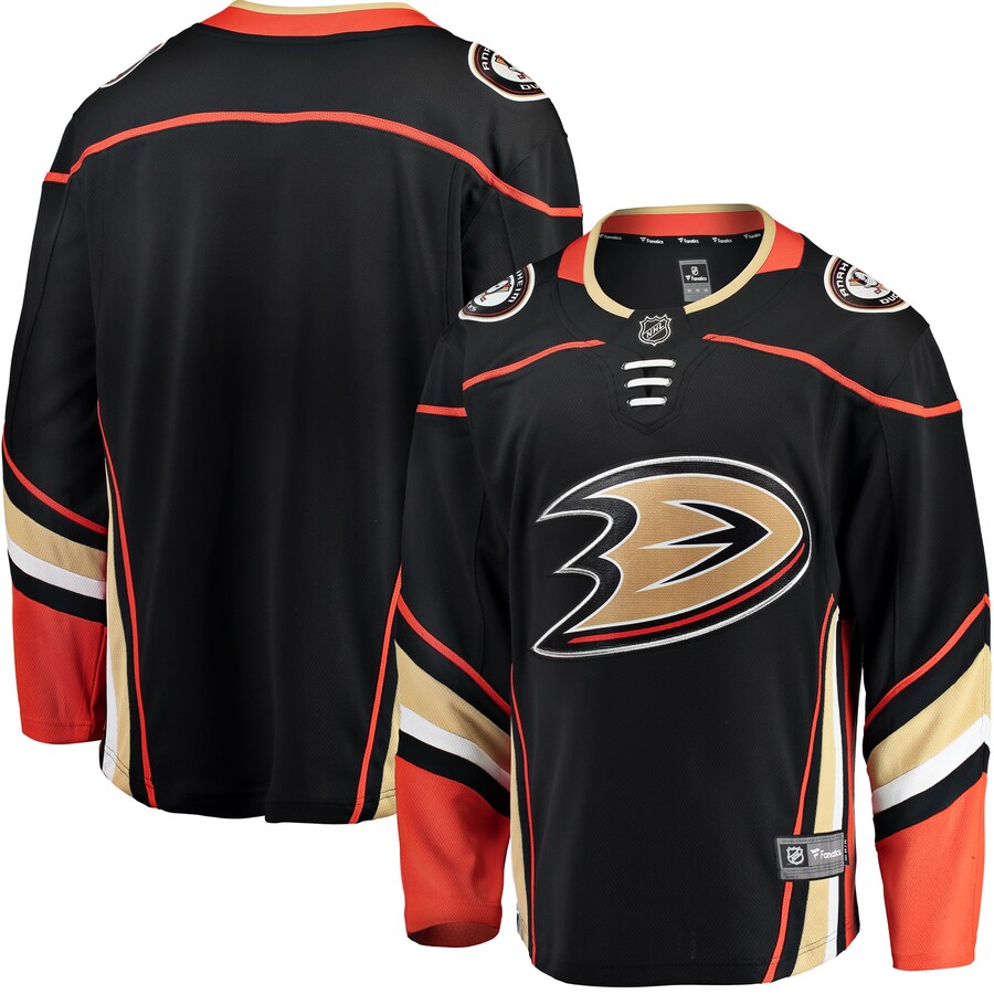 Men's Anaheim Ducks Fanatics Branded Black Breakaway Home Jersey - ujerseystore