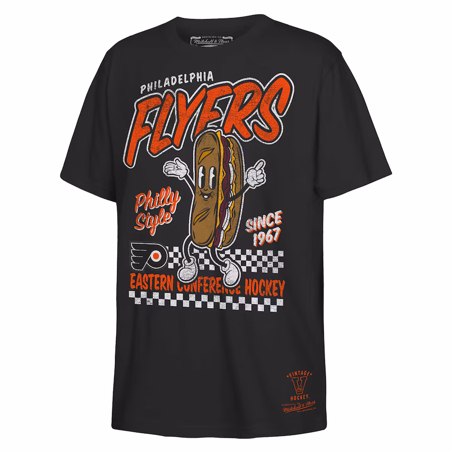 Youth Philadelphia Flyers Mitchell & Ness Black Concession Stand T-Shirt - ujerseystore