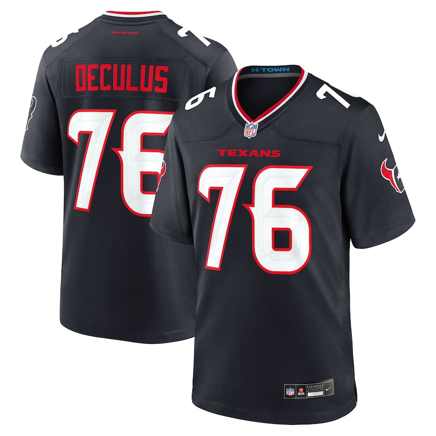 Men's Houston Texans Austin Deculus Nike Navy Team Game Jersey - ujerseystore