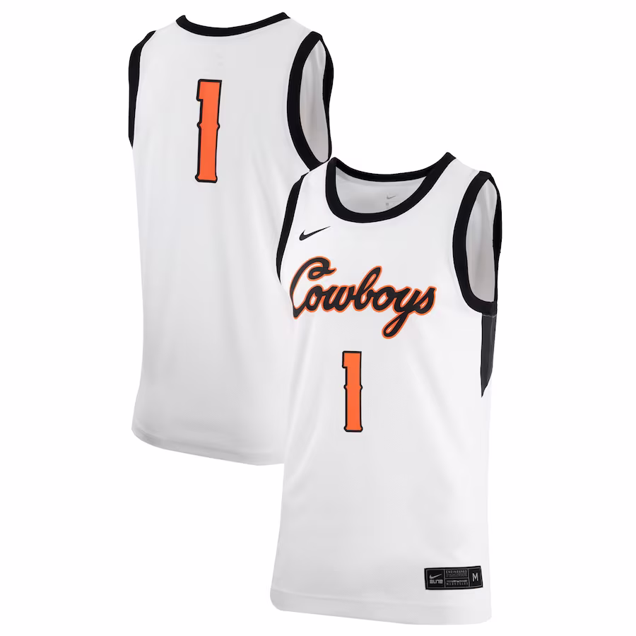 Oklahoma State Cowboys Nike Retro Replica Basketball Jersey - White - ujerseystore