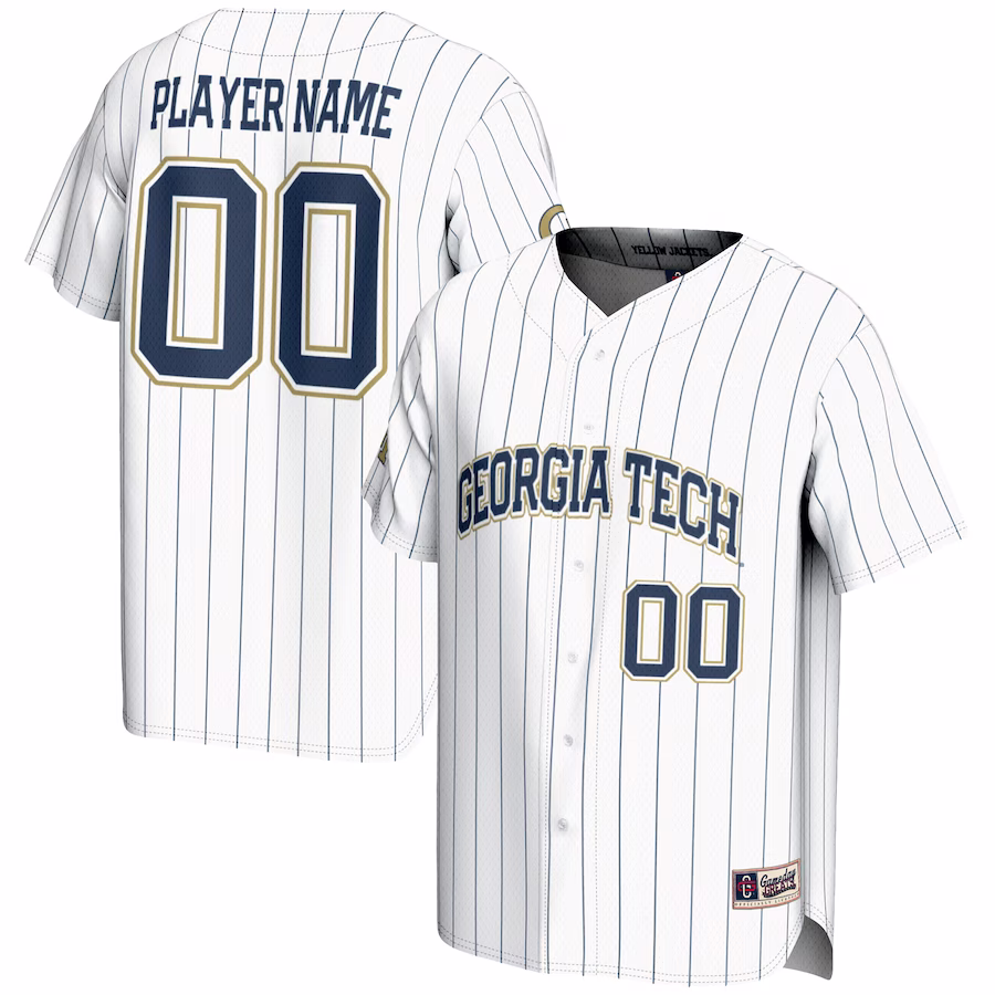 Georgia Tech Yellow Jackets GameDay Greats NIL Pick-A-Player Lightweight Baseball Jersey - White - ujerseystore