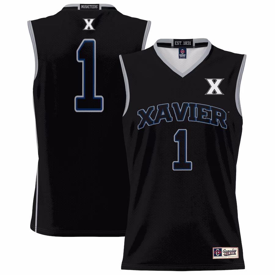 #1 Xavier Musketeers GameDay Greats Unisex Lightweight Basketball Jersey - Black - ujerseystore