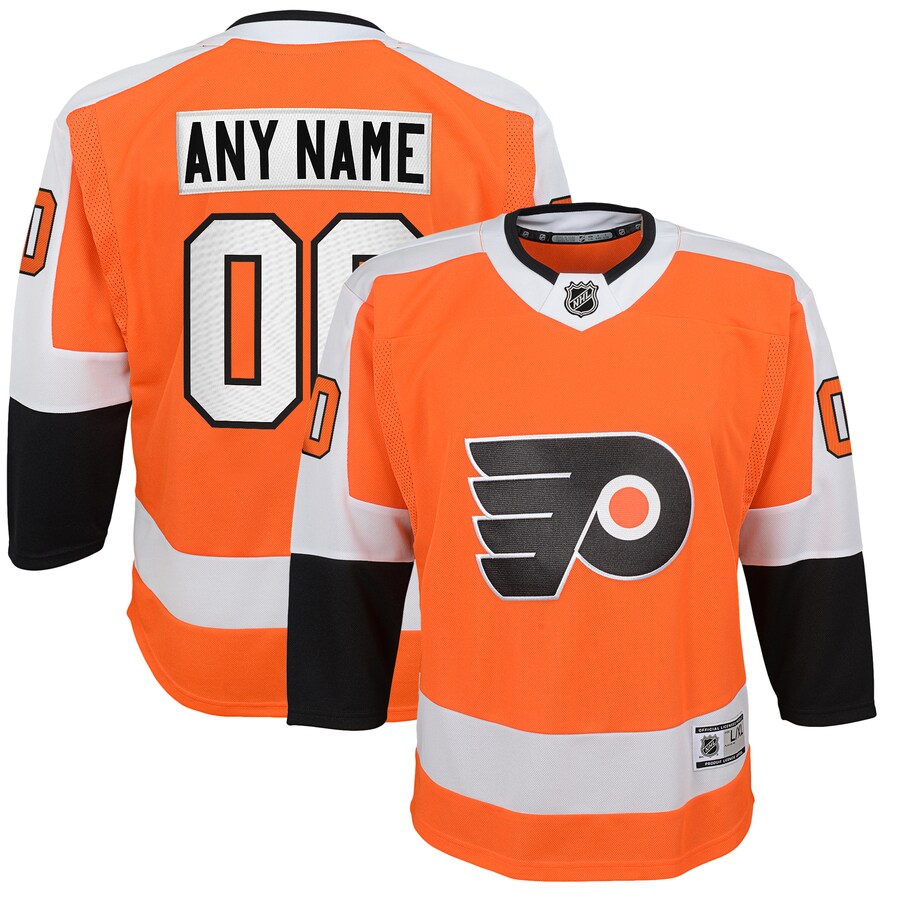 Youth Philadelphia Flyers Orange Home Premier Custom Jersey - ujerseystore