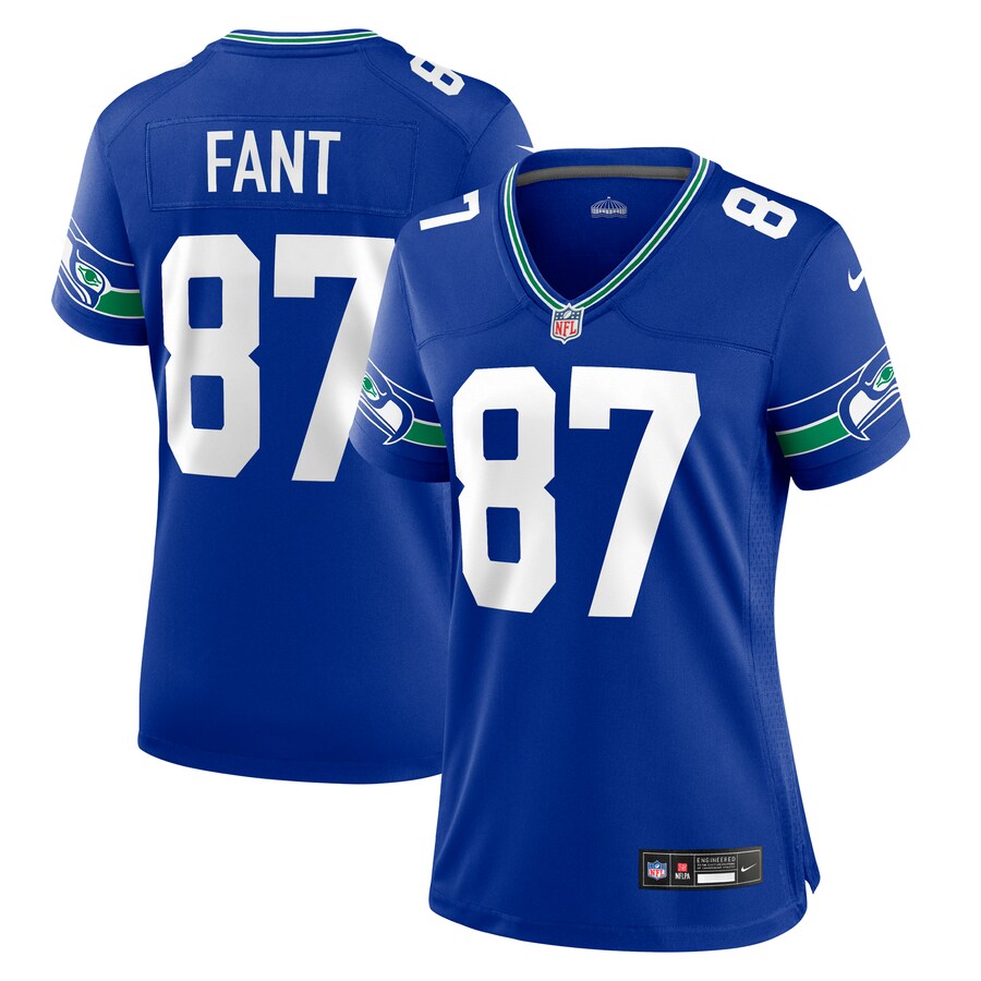 Women's Seattle Seahawks Noah Fant Nike Royal Throwback Player Game Jersey - ujerseystore