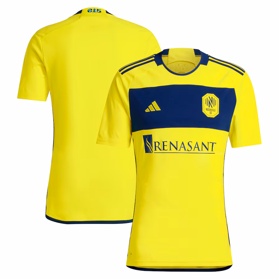 Men's Nashville SC  adidas Yellow 2024 The 615 Kit Replica Jersey - ujerseystore