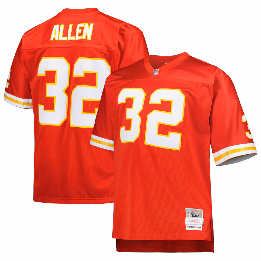 Men's Kansas City Chiefs Marcus Allen Mitchell & Ness Red Big & Tall 1994 Retired Player Replica Jersey - ujerseystore