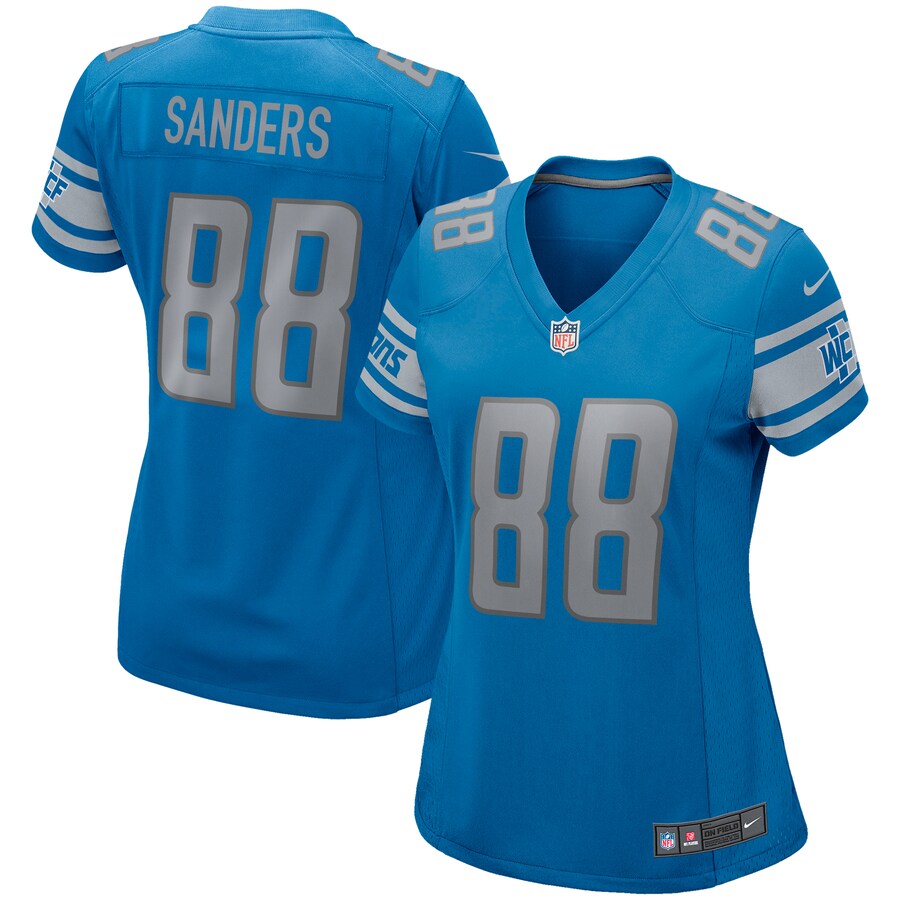 Women's Detroit Lions Charlie Sanders Nike Blue Game Retired Player Jersey - ujerseystore