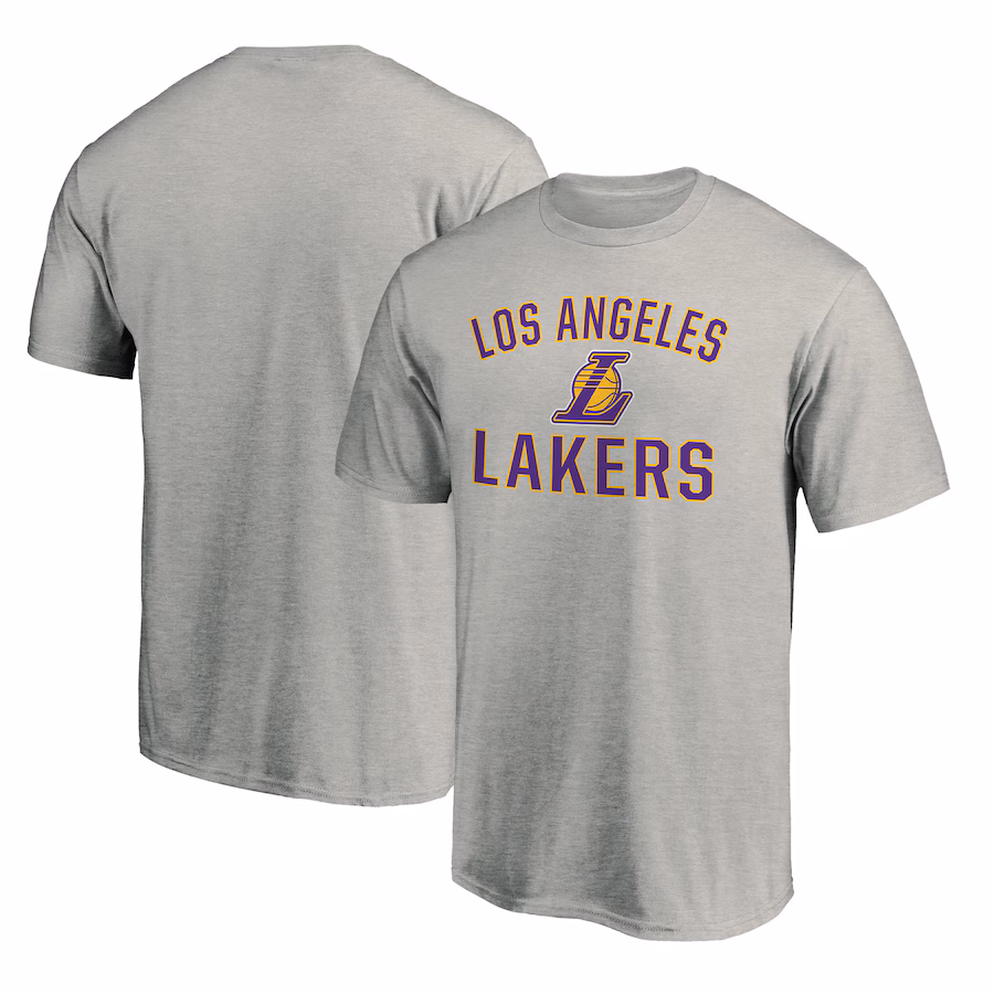 Men's Los Angeles Lakers  Heather Gray Victory Arch T-Shirt - ujerseystore