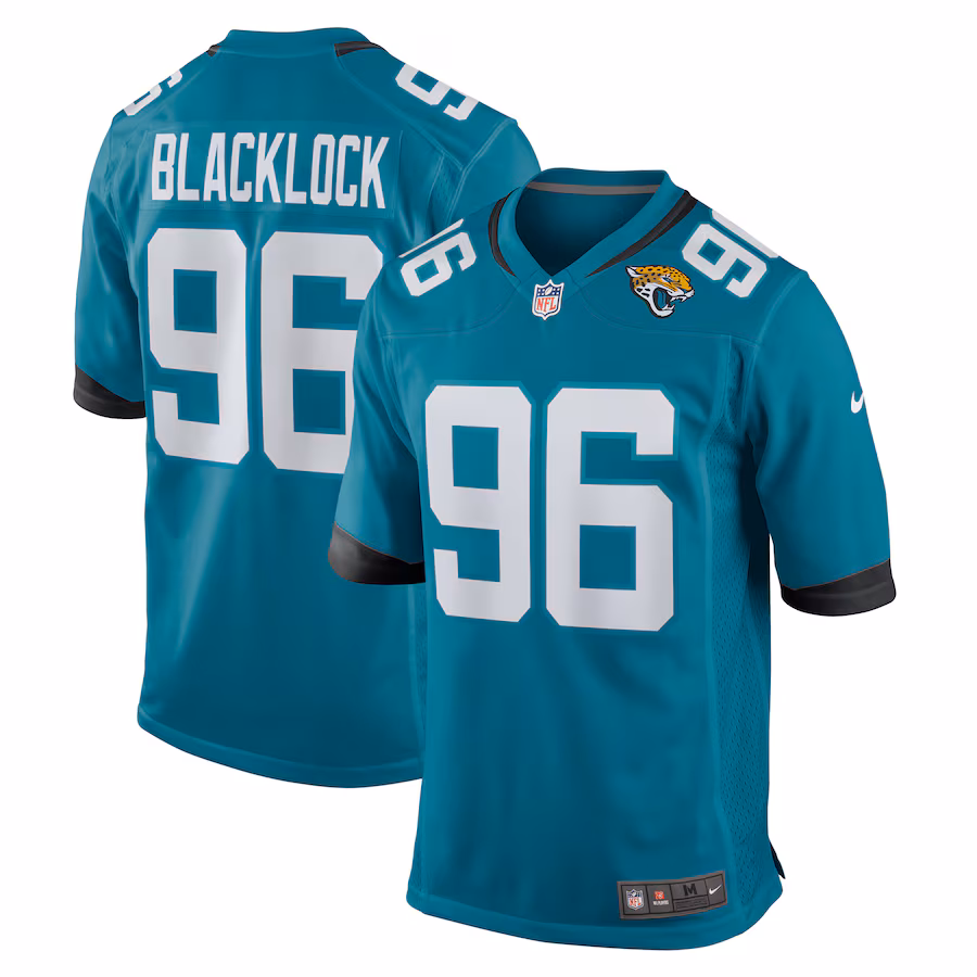 Men's Jacksonville Jaguars Ross Blacklock Nike  Teal Team Game Jersey - ujerseystore