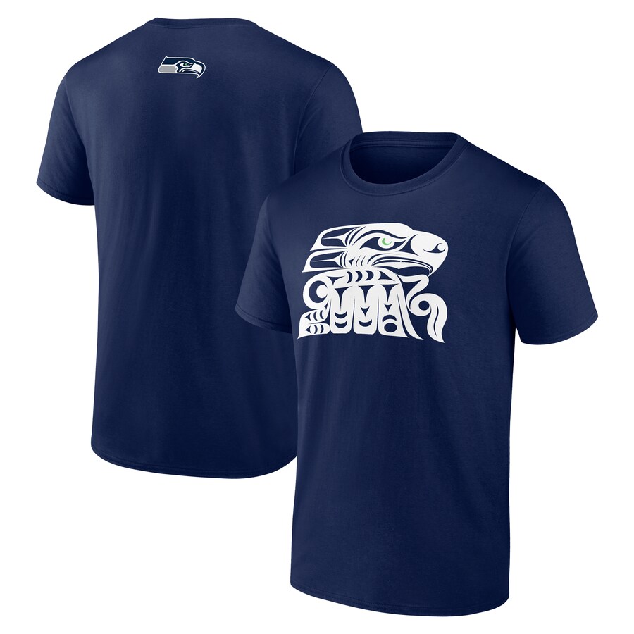 Men's Seattle Seahawks Navy Muckleshoot Tribe T-Shirt - ujerseystore