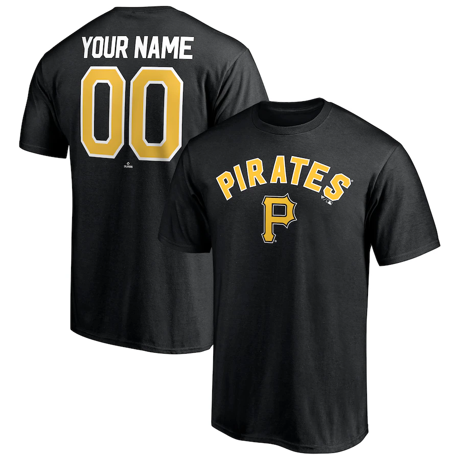 Men's Pittsburgh Pirates Black Personalized Team Winning Streak Name & Number T-Shirt - ujerseystore