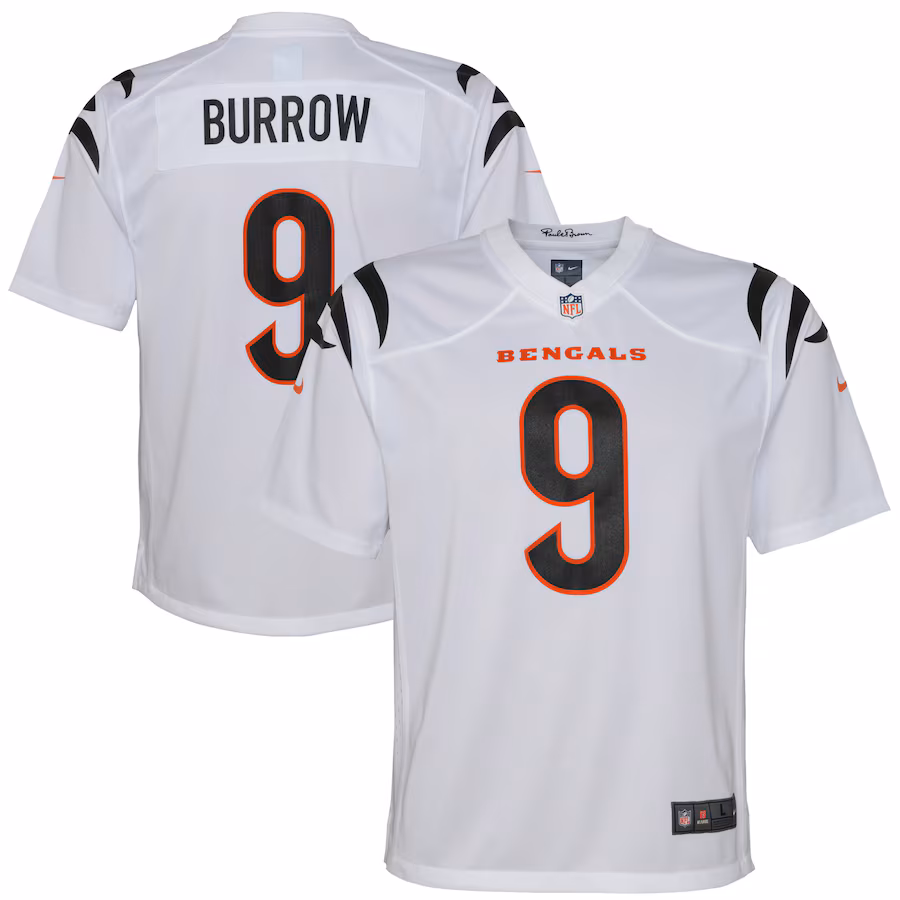 Youth Cincinnati Bengals Joe Burrow Nike White Game Jersey - ujerseystore