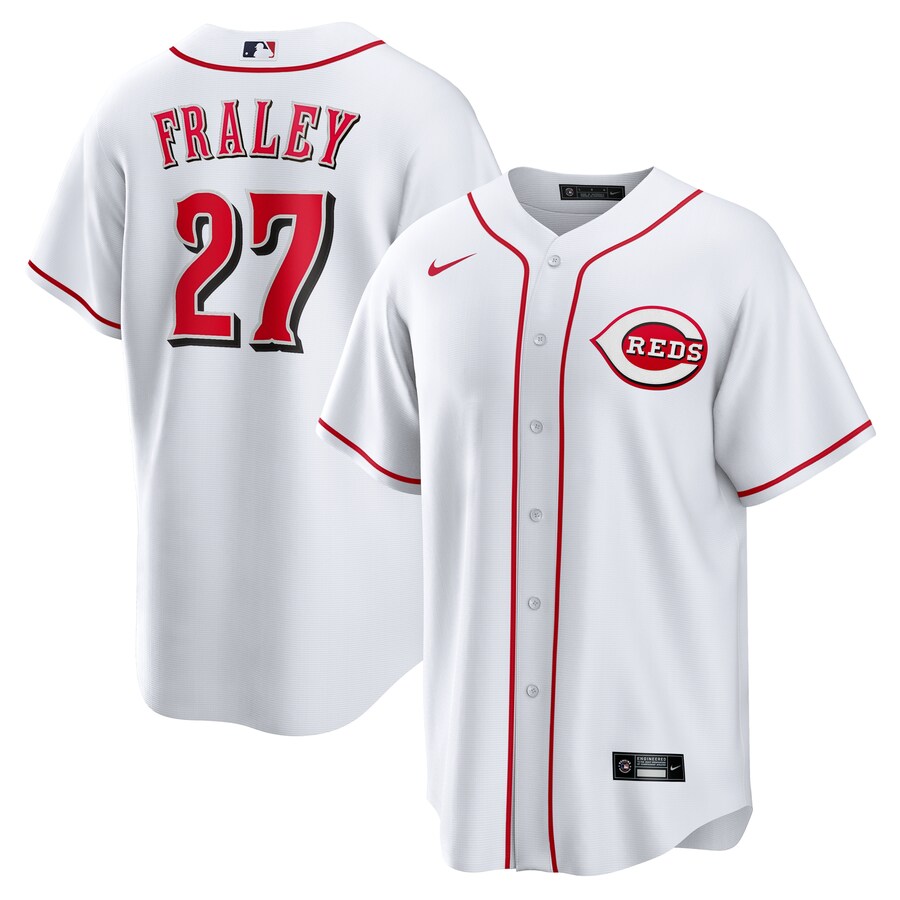 Men's Cincinnati Reds Jake Fraley Nike White Home Replica Jersey - ujerseystore