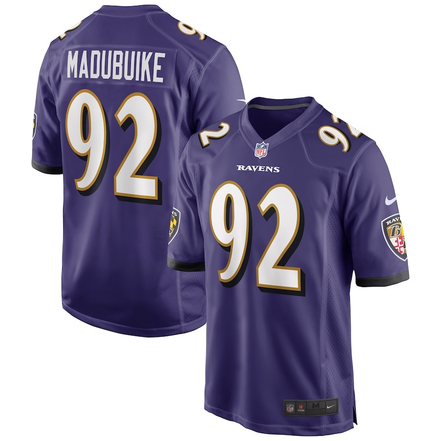 Men's Baltimore Ravens Justin Madubuike Nike Purple Game Player Jersey - ujerseystore