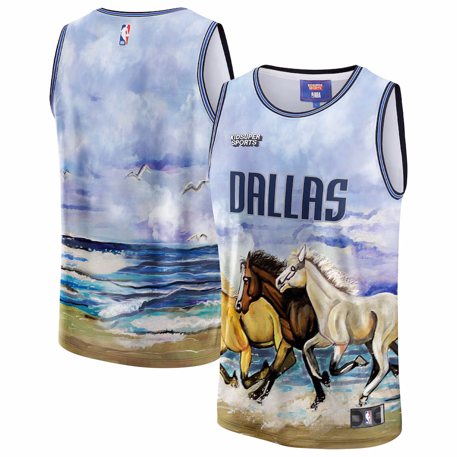 Unisex Dallas Mavericks NBA & KidSuper Studios by Fanatics Blue Hometown Jersey - ujerseystore