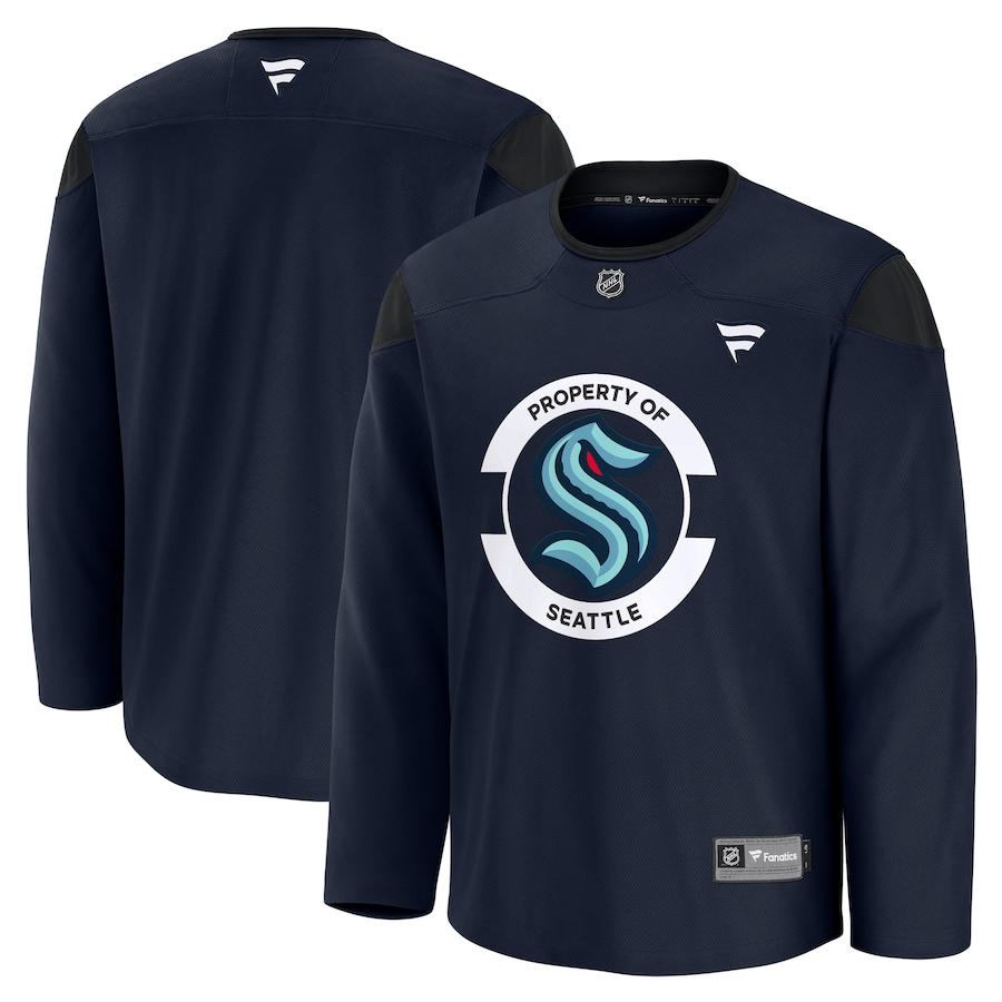 Men's Seattle Kraken Fanatics Deep Sea Blue Team Practice Jersey - ujerseystore