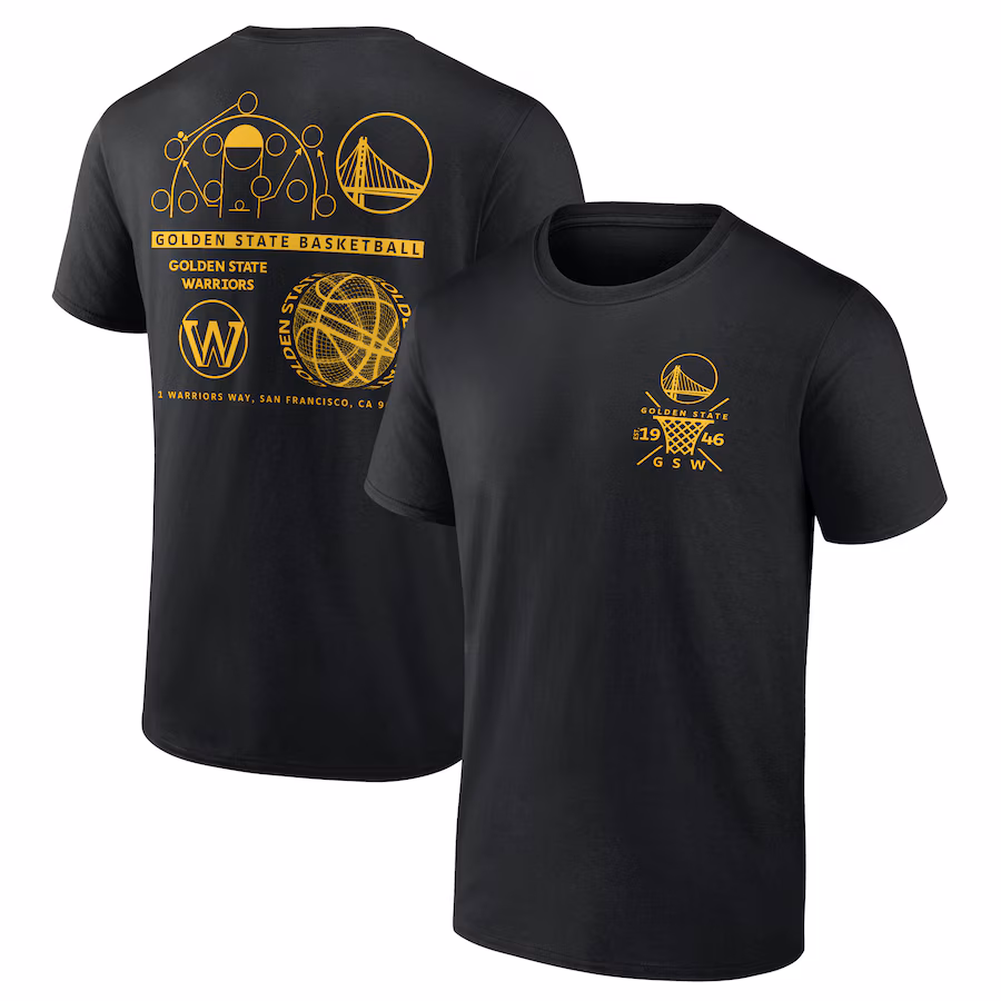 Men's Golden State Warriors  Black Street Collective T-Shirt - ujerseystore