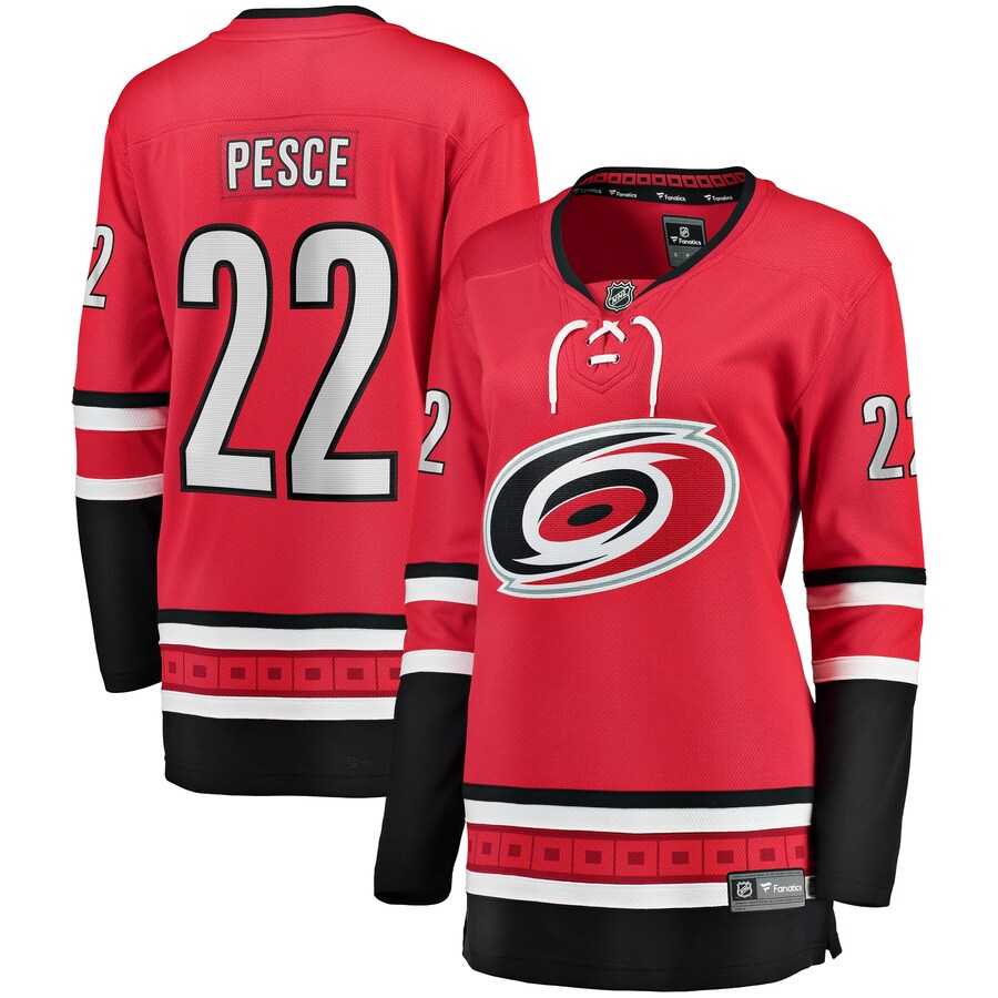 Women's Carolina Hurricanes Brett Pesce Fanatics Branded Red Alternate Breakaway Player Jersey - ujerseystore
