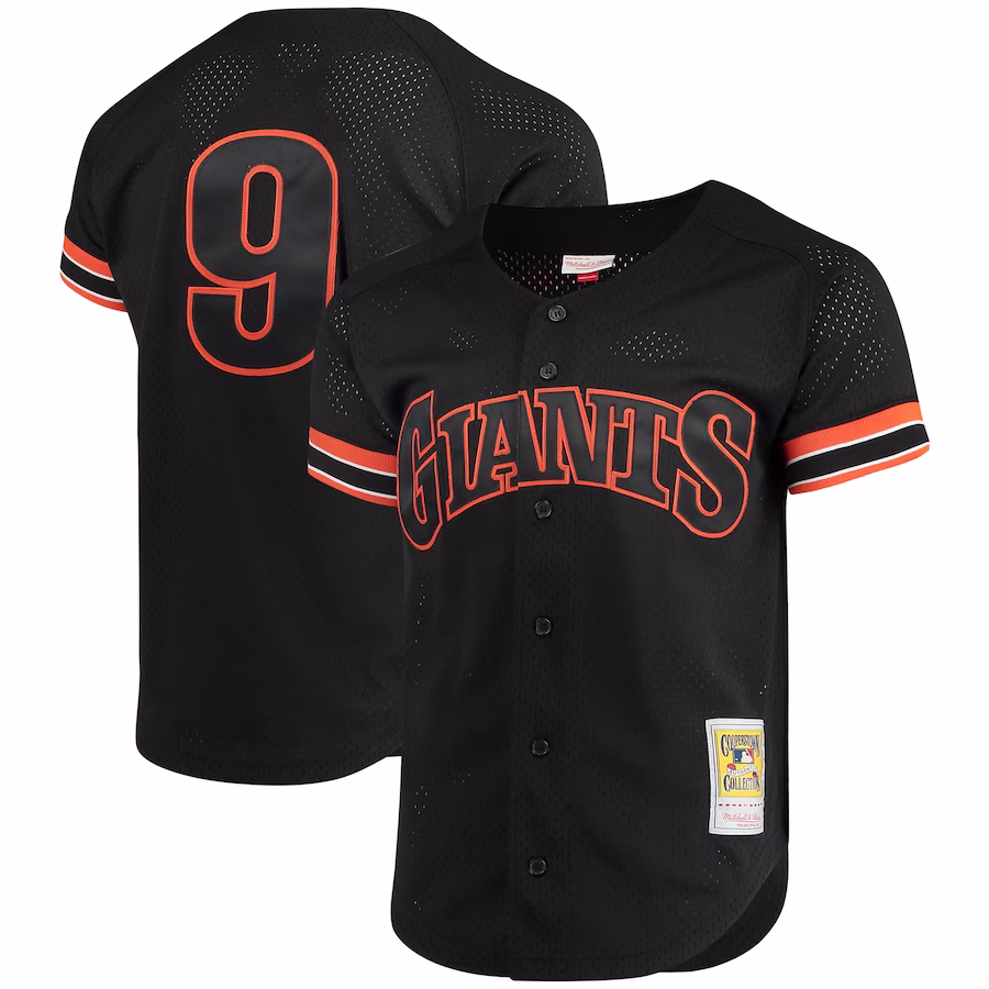 Men's San Francisco Giants Matt Williams Mitchell & Ness Black Cooperstown Collection Mesh Batting Practice Button-Up Jersey - ujerseystore