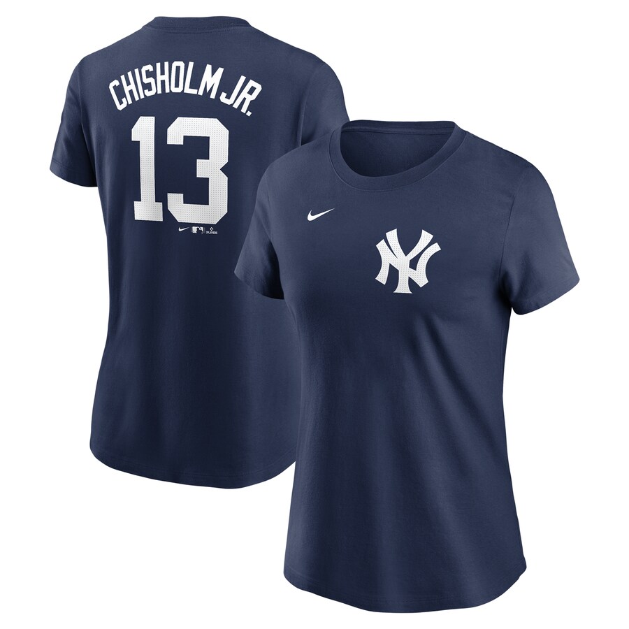 Women's New York Yankees Jazz Chisholm Jr. Nike Navy Fuse Name & Number T-Shirt - ujerseystore
