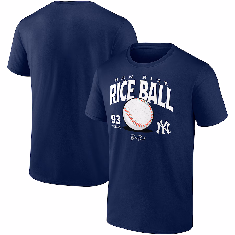 Men's New York Yankees Ben Rice Navy Rice Ball T-Shirt - ujerseystore