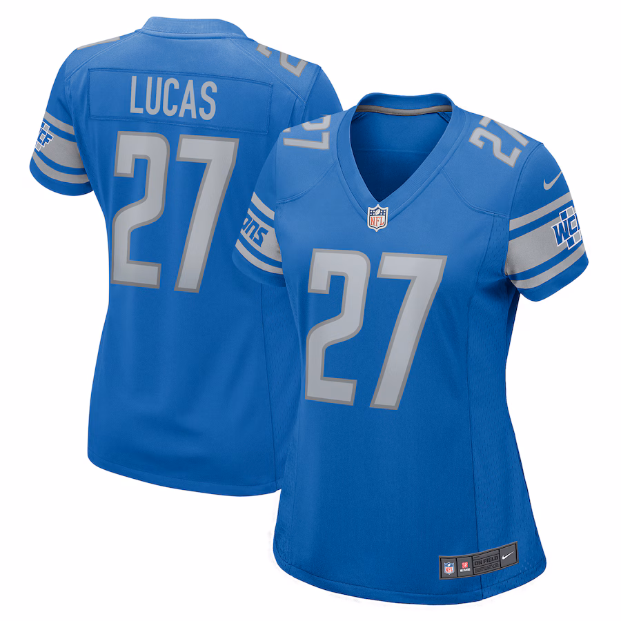 Women's Detroit Lions Chase Lucas Nike  Blue Team Game Jersey - ujerseystore