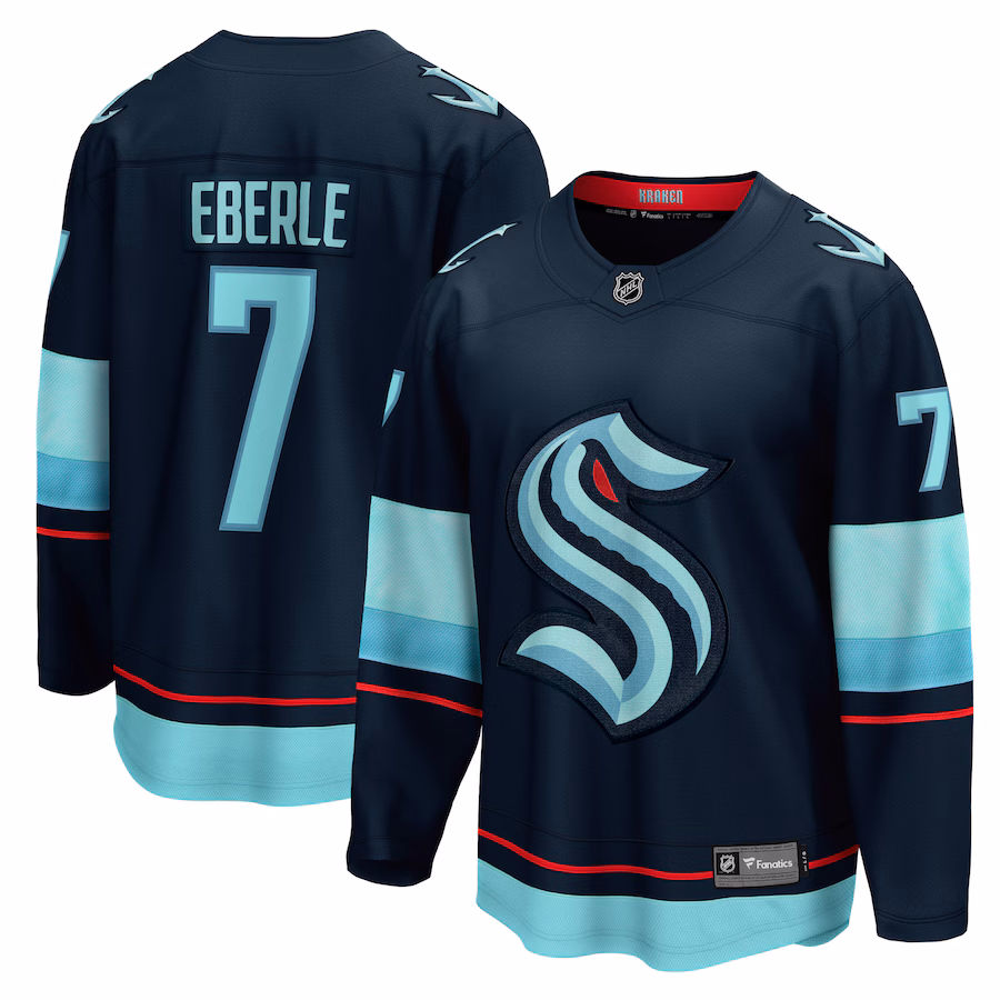 Men's Seattle Kraken Jordan Eberle Fanatics Navy Home Breakaway Player Jersey - ujerseystore