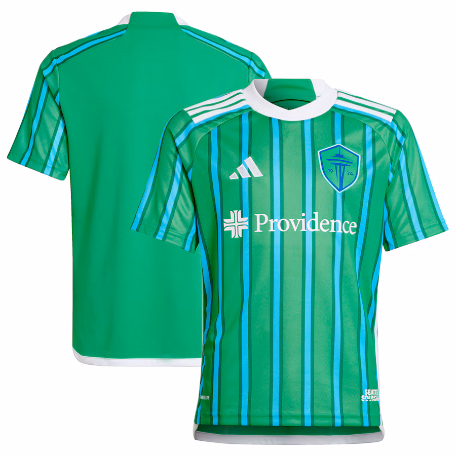 Youth Seattle Sounders FC  adidas Green 2024 The Anniversary Kit Replica Jersey - ujerseystore