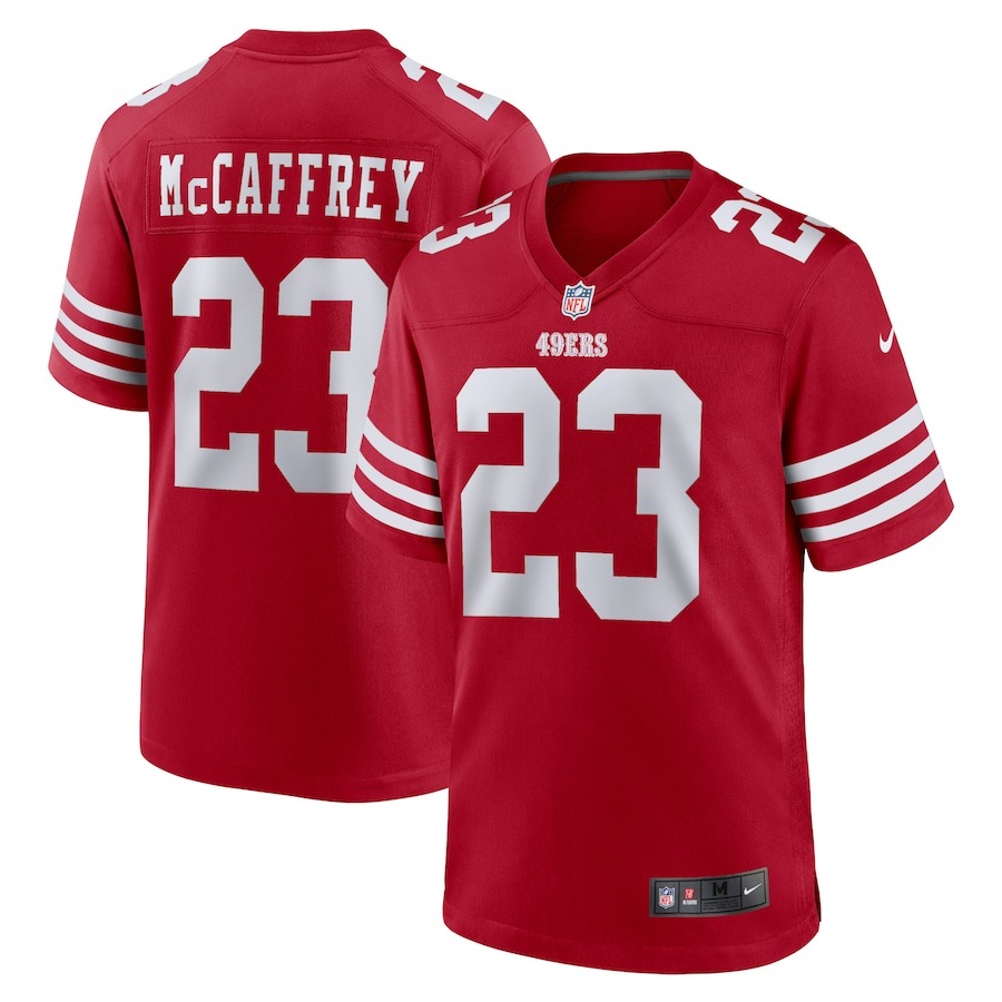 Men's San Francisco 49ers Christian McCaffrey Nike Scarlet Game Player Jersey - ujerseystore