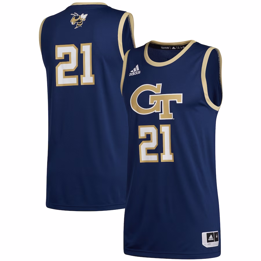 #21 Georgia Tech Yellow Jackets adidas Swingman Basketball Jersey - Navy - ujerseystore