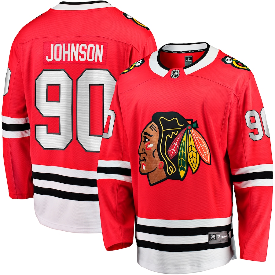 Men's Chicago Blackhawks Tyler Johnson Fanatics Red Home Team Breakaway Player Jersey - ujerseystore