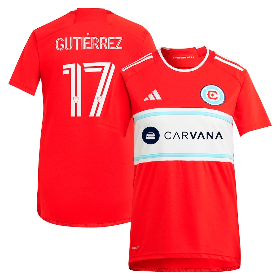 Women's Chicago Fire Brian Gutiérrez adidas Red 2024 Return To Red Replica Player Jersey - ujerseystore