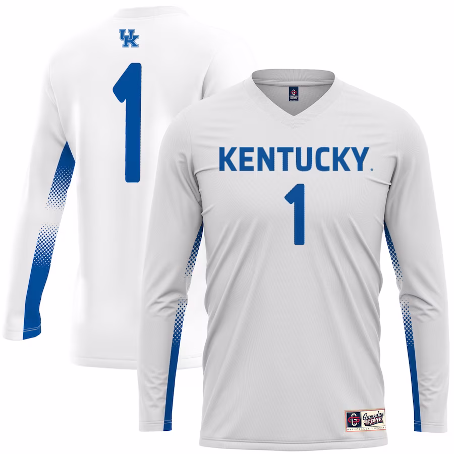 #1 Kentucky Wildcats GameDay Greats Youth Lightweight Volleyball Jersey - White - ujerseystore
