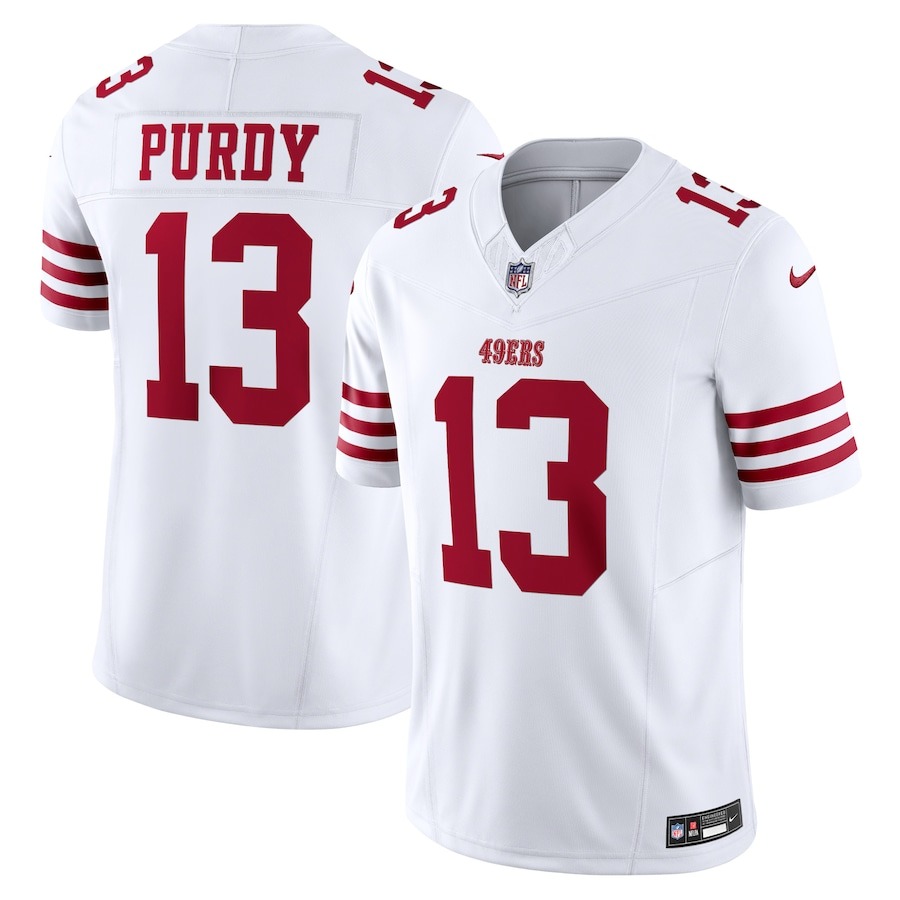 Men's San Francisco 49ers Brock Purdy Nike White Vapor F.U.S.E. Limited Jersey - ujerseystore